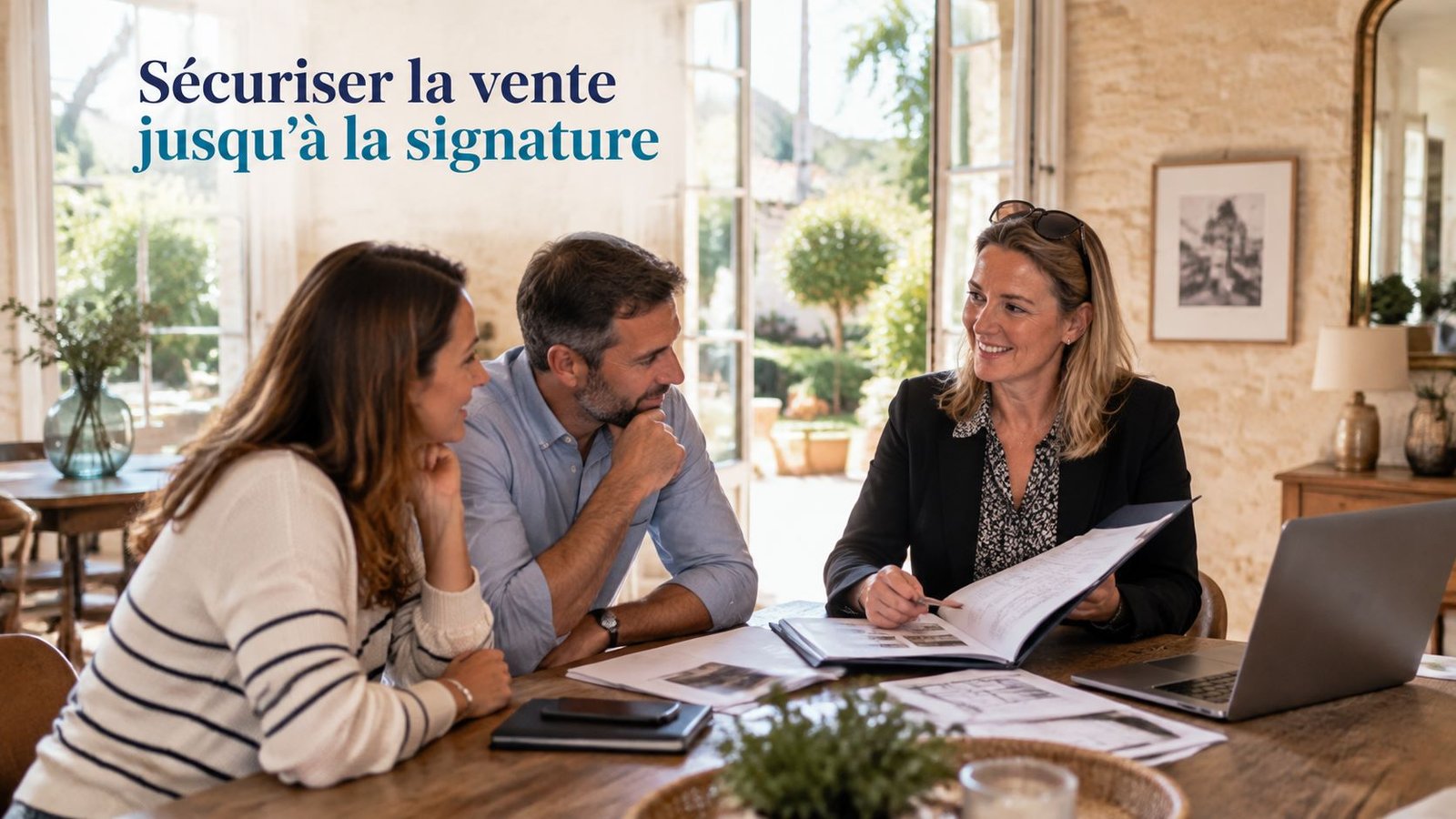 Échange avec des acquéreurs après une visite dans une maison de Libourne